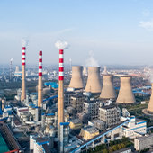 Sky view of power plants